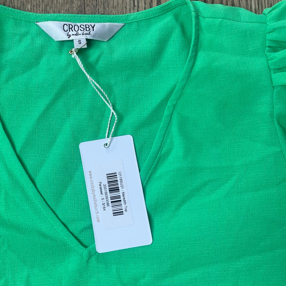 NWT! Crosby by Mollie Burch - Meredith Top - S - Green - Picture 2 of 4